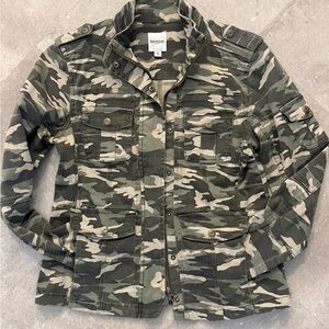 Kensie Jeans Camo Print Jacket Full Zip or Snap Size Small